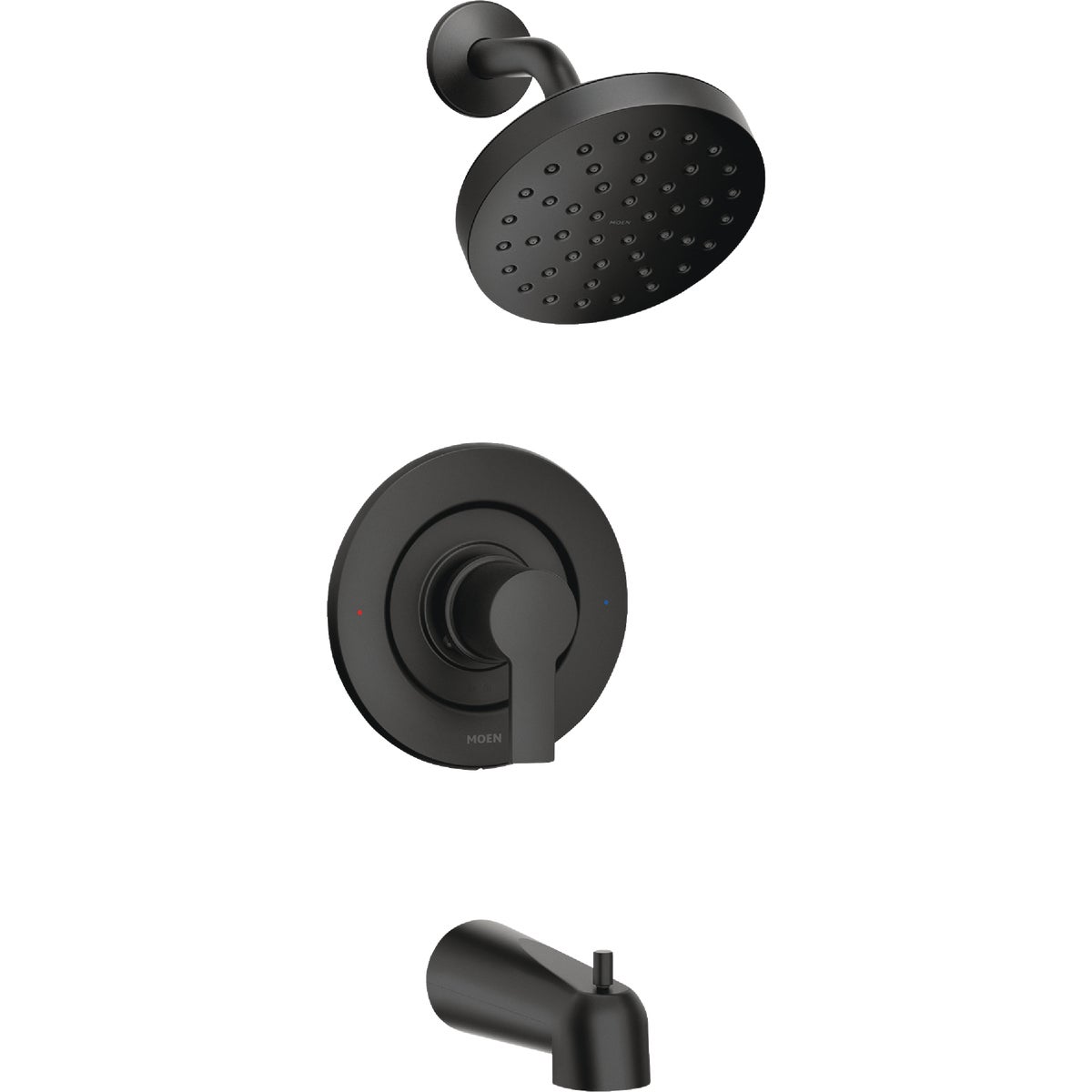 Moen Rinza Posi-Temp 1-Handle Lever Tub & Shower Faucet, Matte Black Image 1