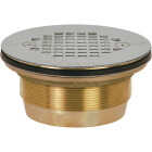 Sioux Chief 2 In. Cast Brass No-Caulk Shower Drain with 4-1/4 In. Stainless Steel Strainer Image 1
