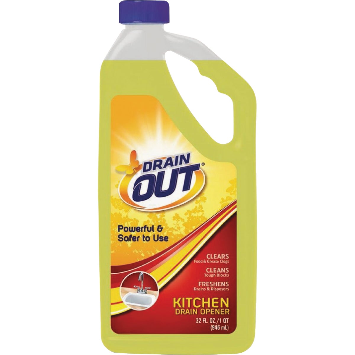 DrainOut 32 Oz. Liquid Kitchen Drain Opener