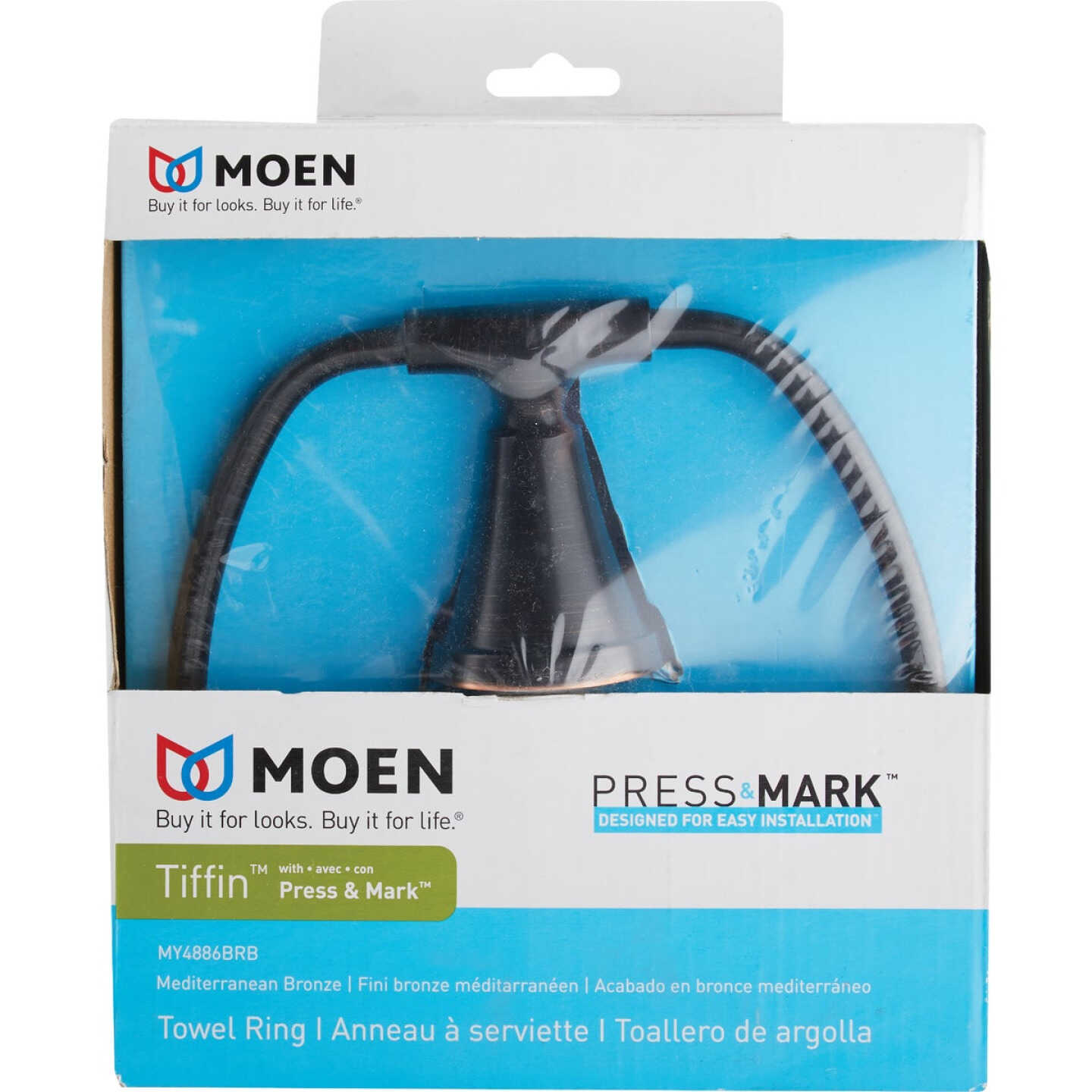 Moen Tiffin Towel Ring, Mediterranean Bronze Image 3