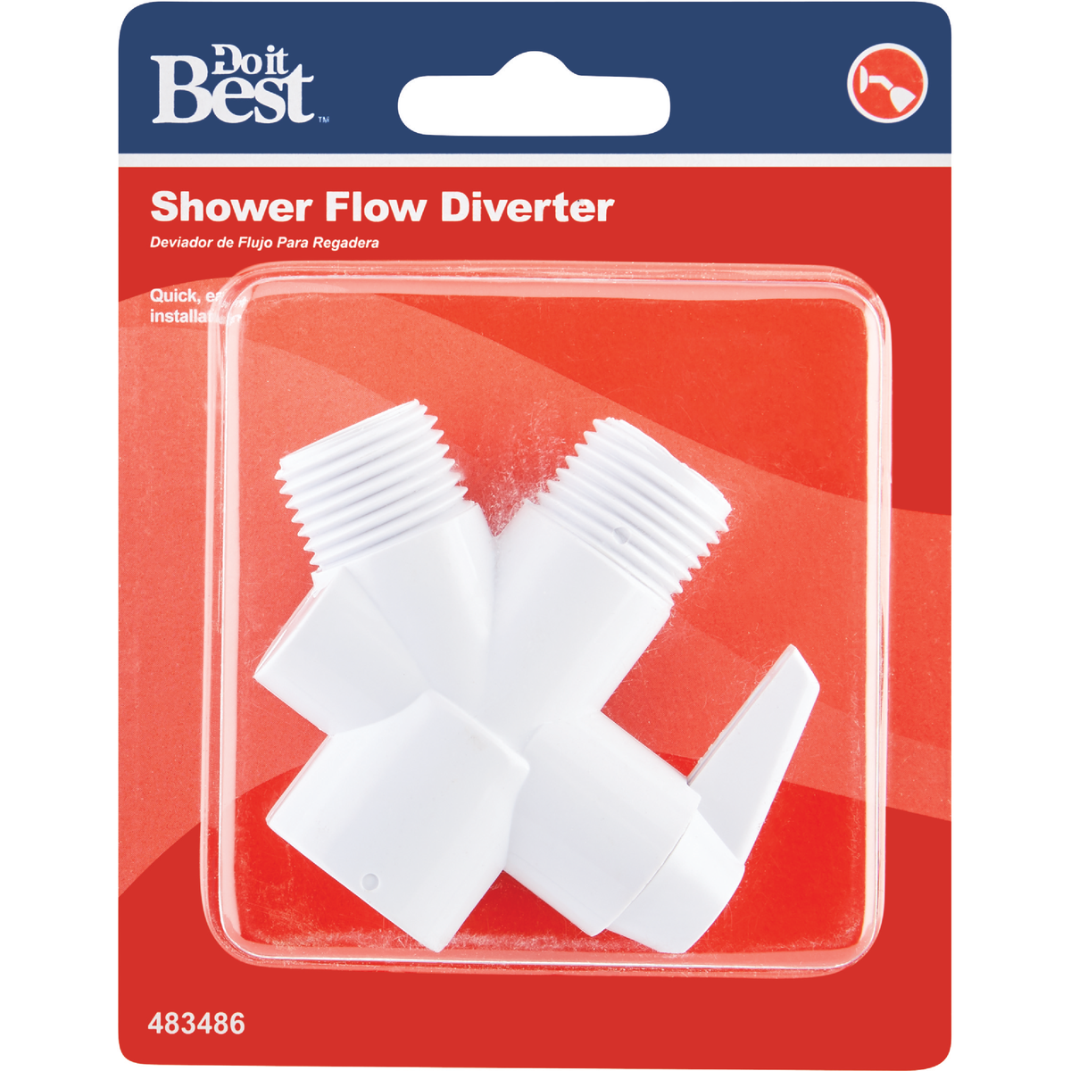 Do it  1/2 In. MPT White Plastic Shower Diverter Image 2