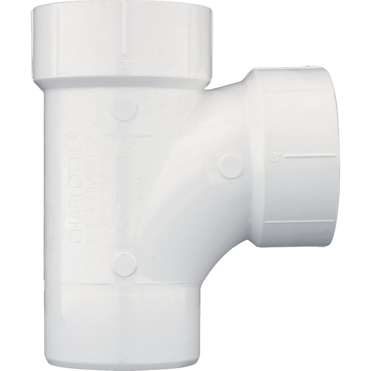 Charlotte Pipe 3 In. Hub DWV Sanitary Street Tee Image 2