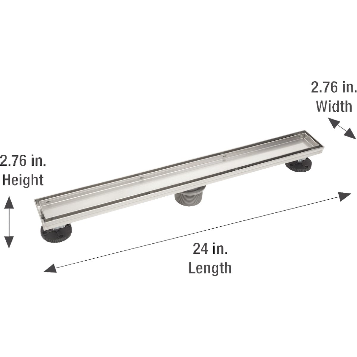 B&K 24 In. Linear Shower Drain Tile-In Grate Brushed Nickel Image 3