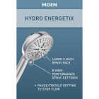 Moen Hydro Energetix 7-Spray Pattern 4.75 In. Wall Mount Handheld Shower Head, Chrome Image 3