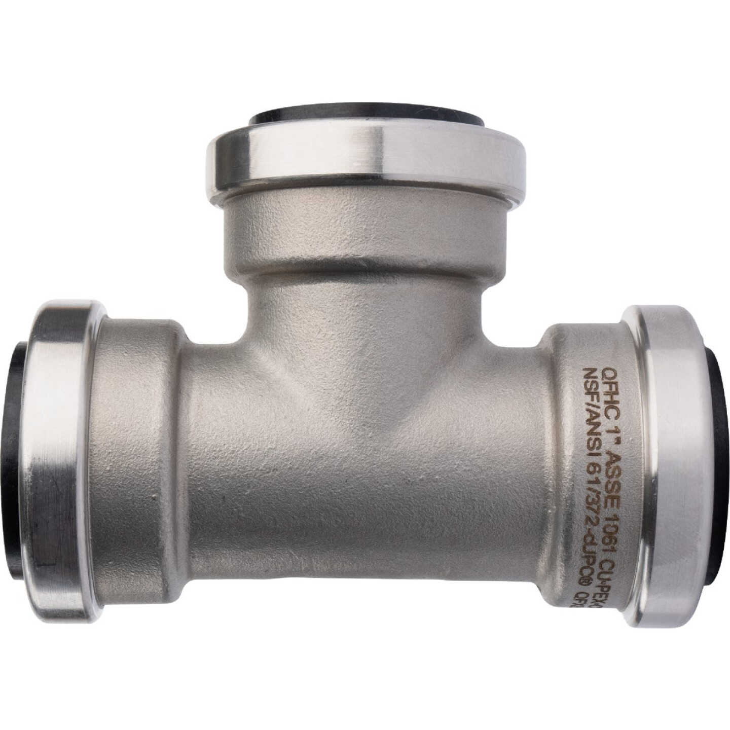 QuickFitting 1 In. x 1 In. x 1 In. Push-to-Connect Stainless Steel Tee Image 1