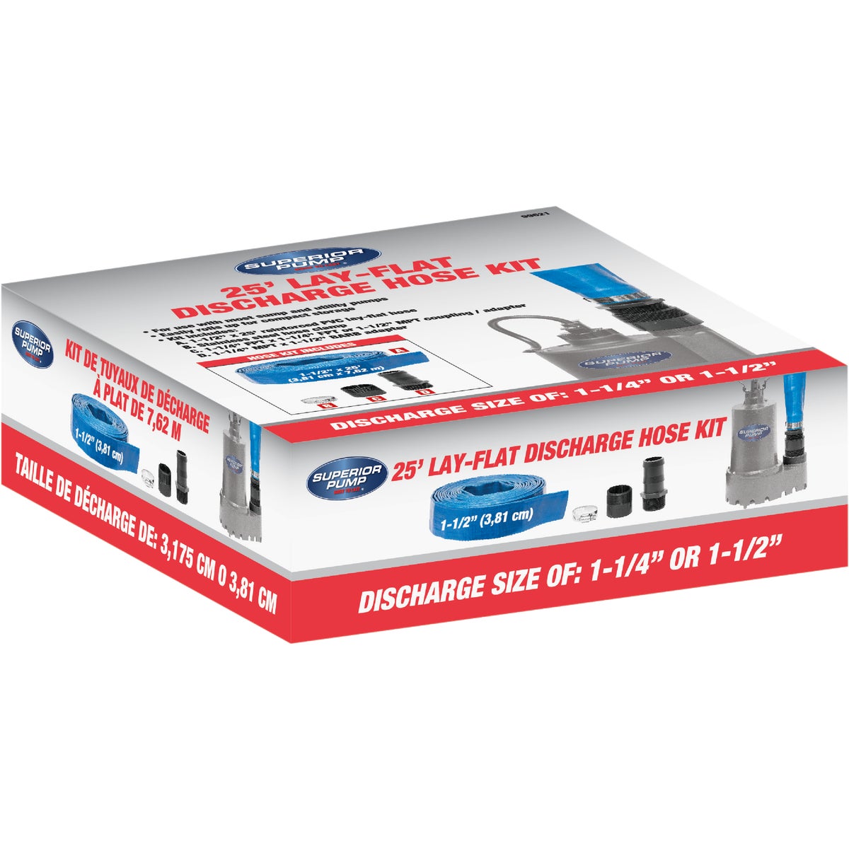 Superior Pump 1-1/2 In. Dia. x 25 Ft. L Lay-Flat Discharge Sump Pump Hose Kit Image 3