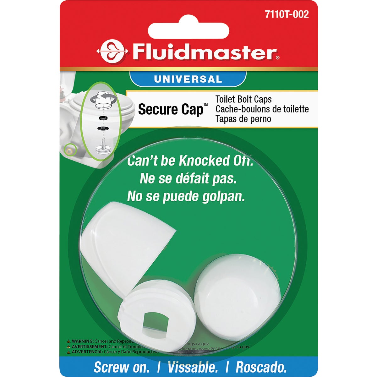 Fluidmaster Secure Cap White Plastic Screw-On Toilet Bolt Caps (2-Pack) Image 5