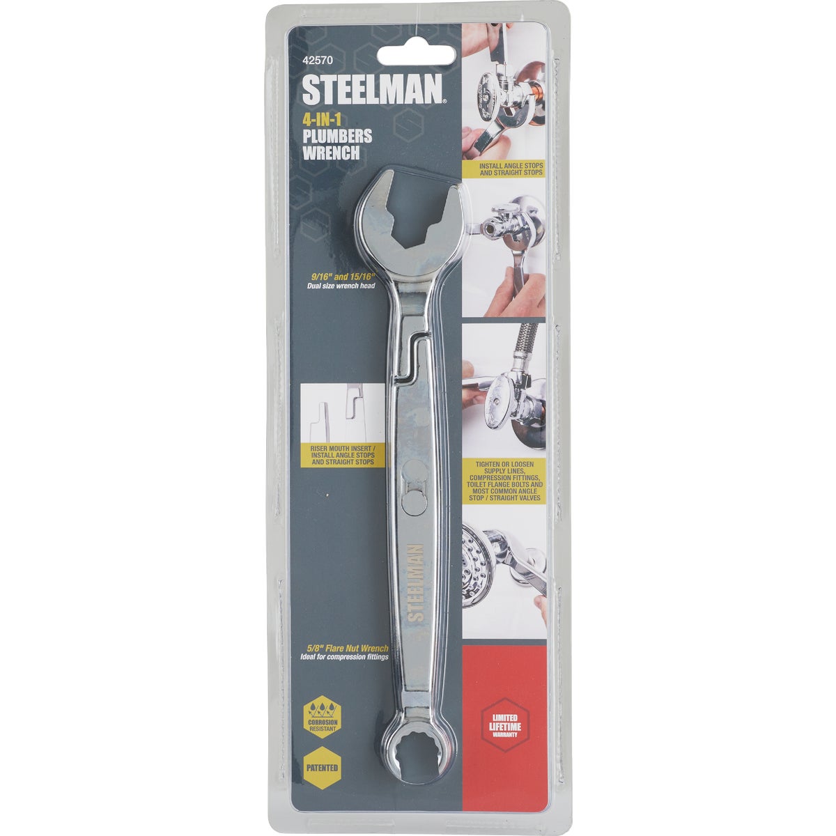 Steelman 4-in-1 Plumbers Wrench Image 6
