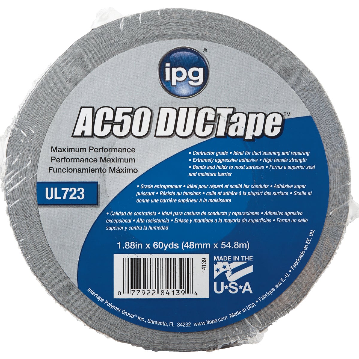 Intertape AC50 DUCTape 1.88 In. x 60 Yd. Max Contractor Grade Duct Tape, Silver Image 2
