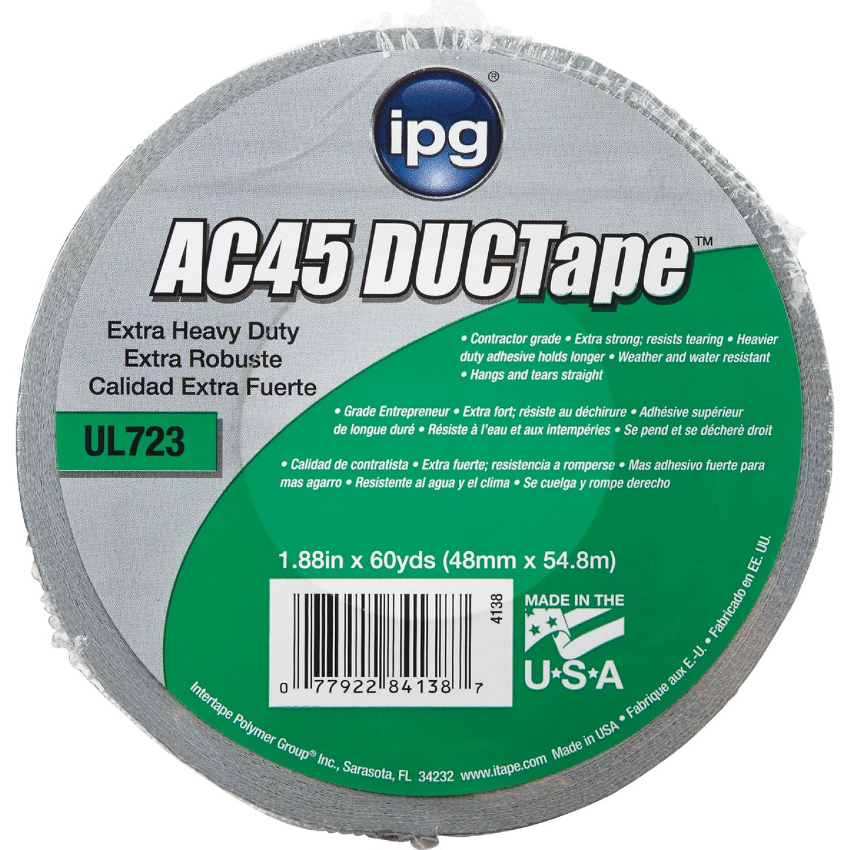 Intertape AC45 DUCTape 1.88 In. x 60 Yd. XHD Contractor Grade Duct Tape, Silver Image 2