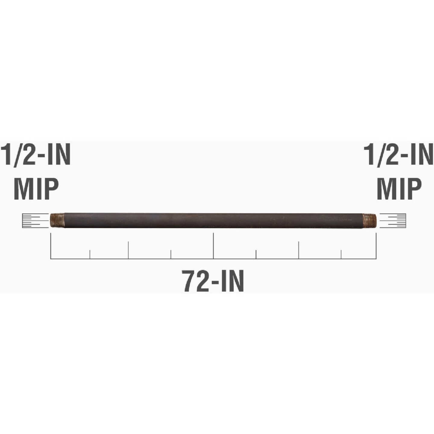 Southland 1/2 In. x 72 In. Carbon Steel Threaded Black Pipe Image 2