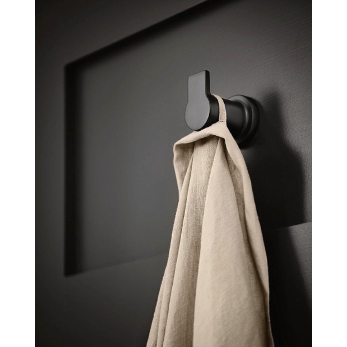 Moen Rinza Single Robe Hook, Matte Black Image 2