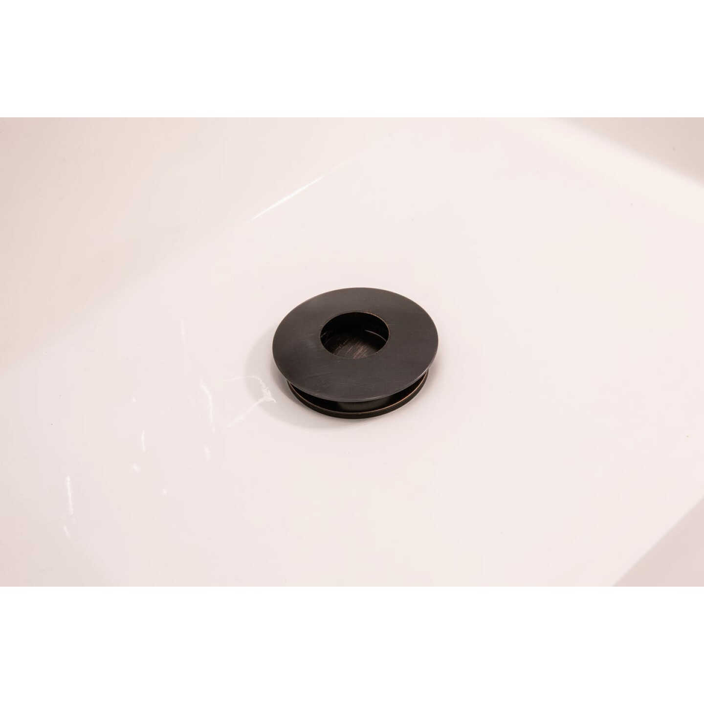 Keeney 1-1/4 In. Bronze Finished Brass Push Button Universal Bathroom Sink Drain Stopper Image 2