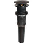 Keeney 1-1/4 In. Bronze Finished Brass Push Button Universal Bathroom Sink Drain Stopper Image 1