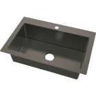 Compass Manufacturing Single Bowl 33 In. x 25 In. x 8 In. Black Stainless Dual Mount Sink Image 1