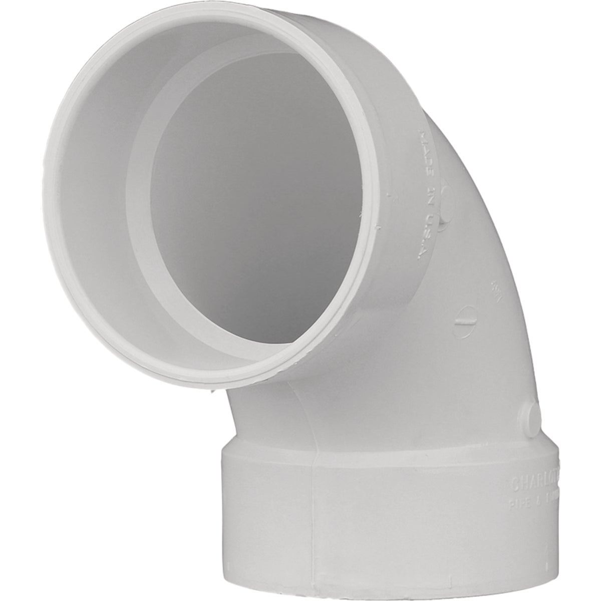 Charlotte Pipe 6 In. Schedule 40 90 Deg. Sanitary DWV PVC Elbow (1/4 Bend) Image 1