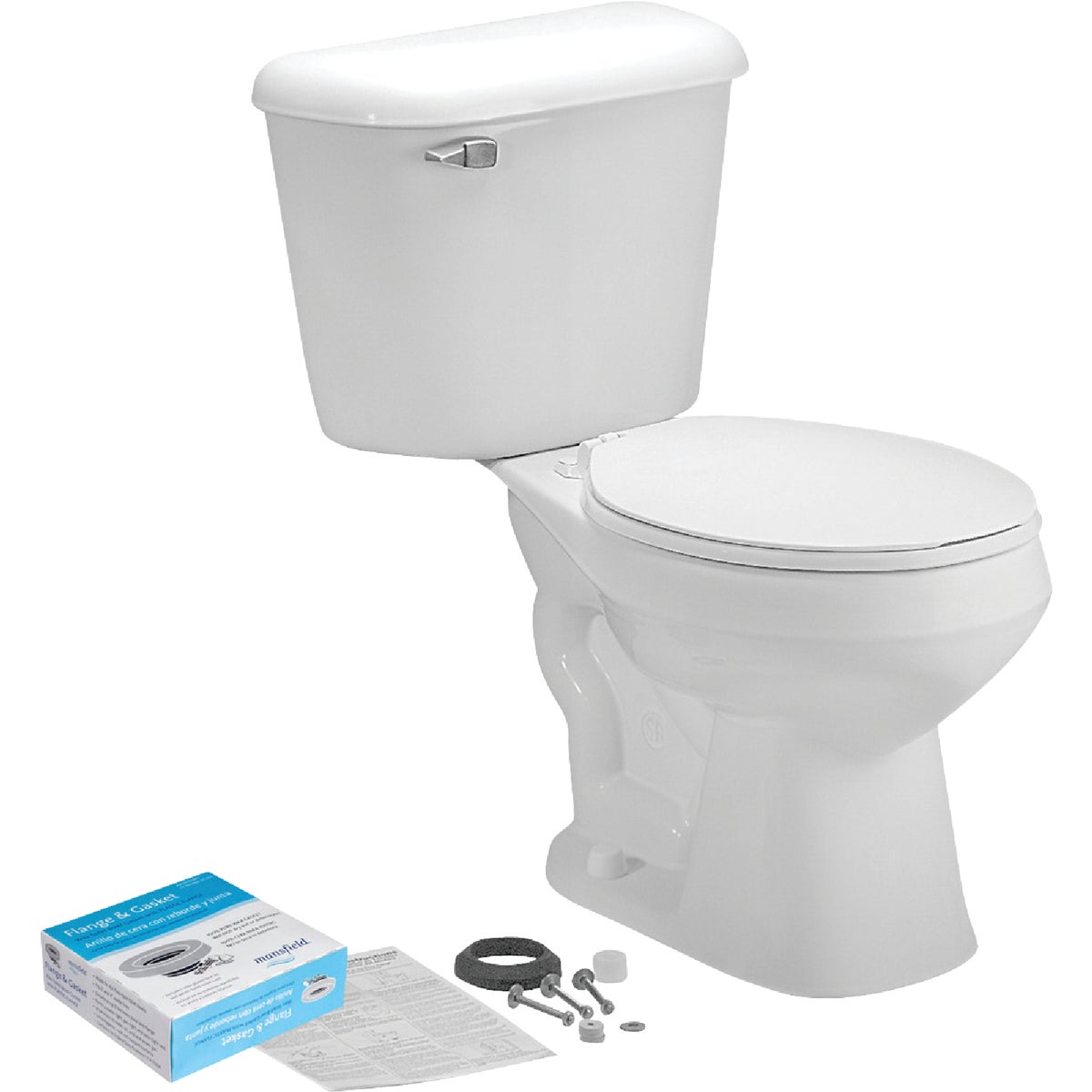 Mansfield Pro-Fit 1 White Round Bowl 1.6 GPF Complete Toilet Image 5