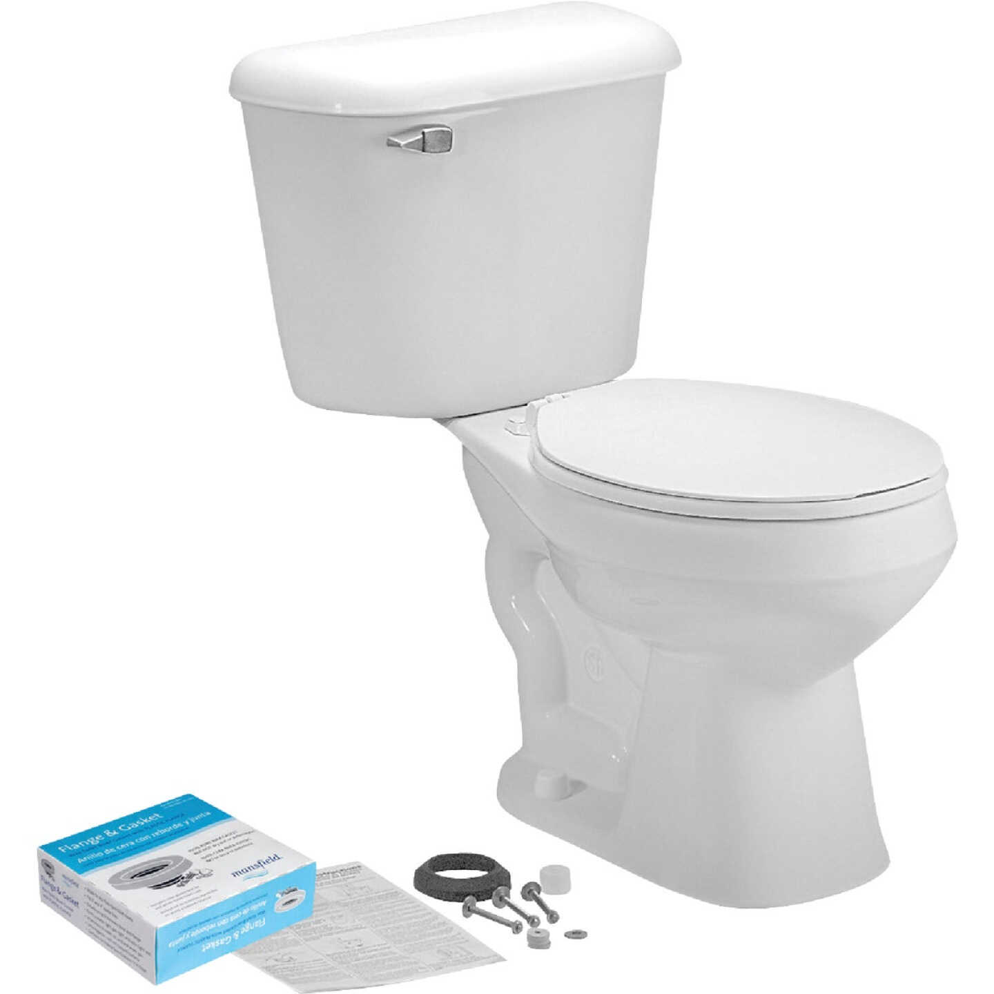 Mansfield Pro-Fit 1 White Round Bowl 1.6 GPF Complete Toilet Image 5