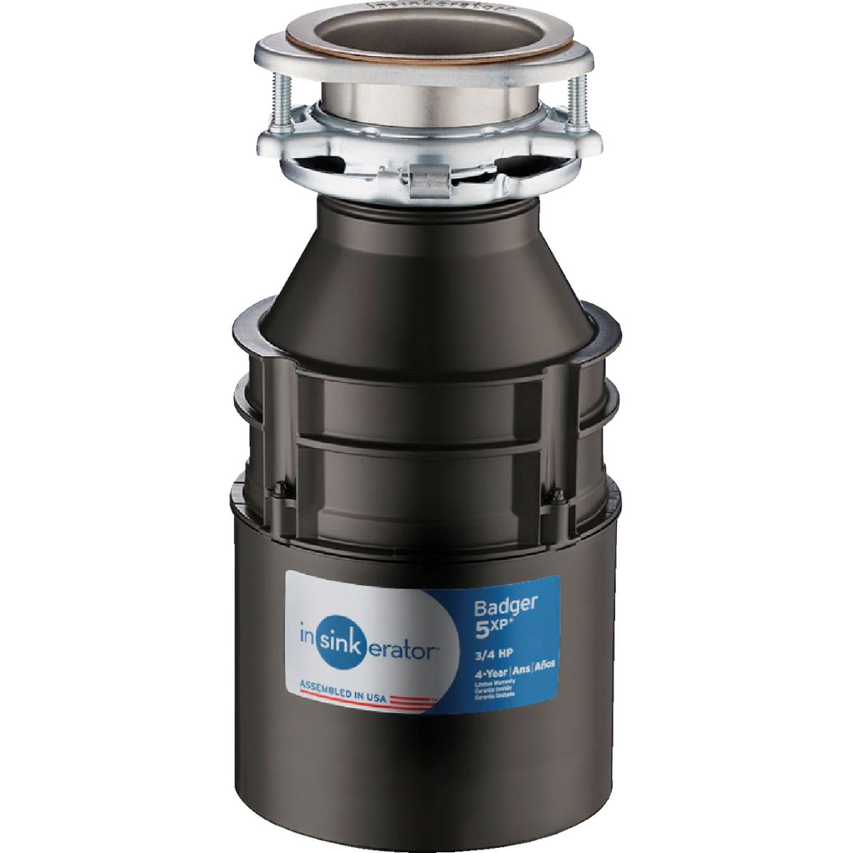 Insinkerator Badger 5XP 3/4 HP Dura-Drive Garbage Disposer, 4 Year Warranty
