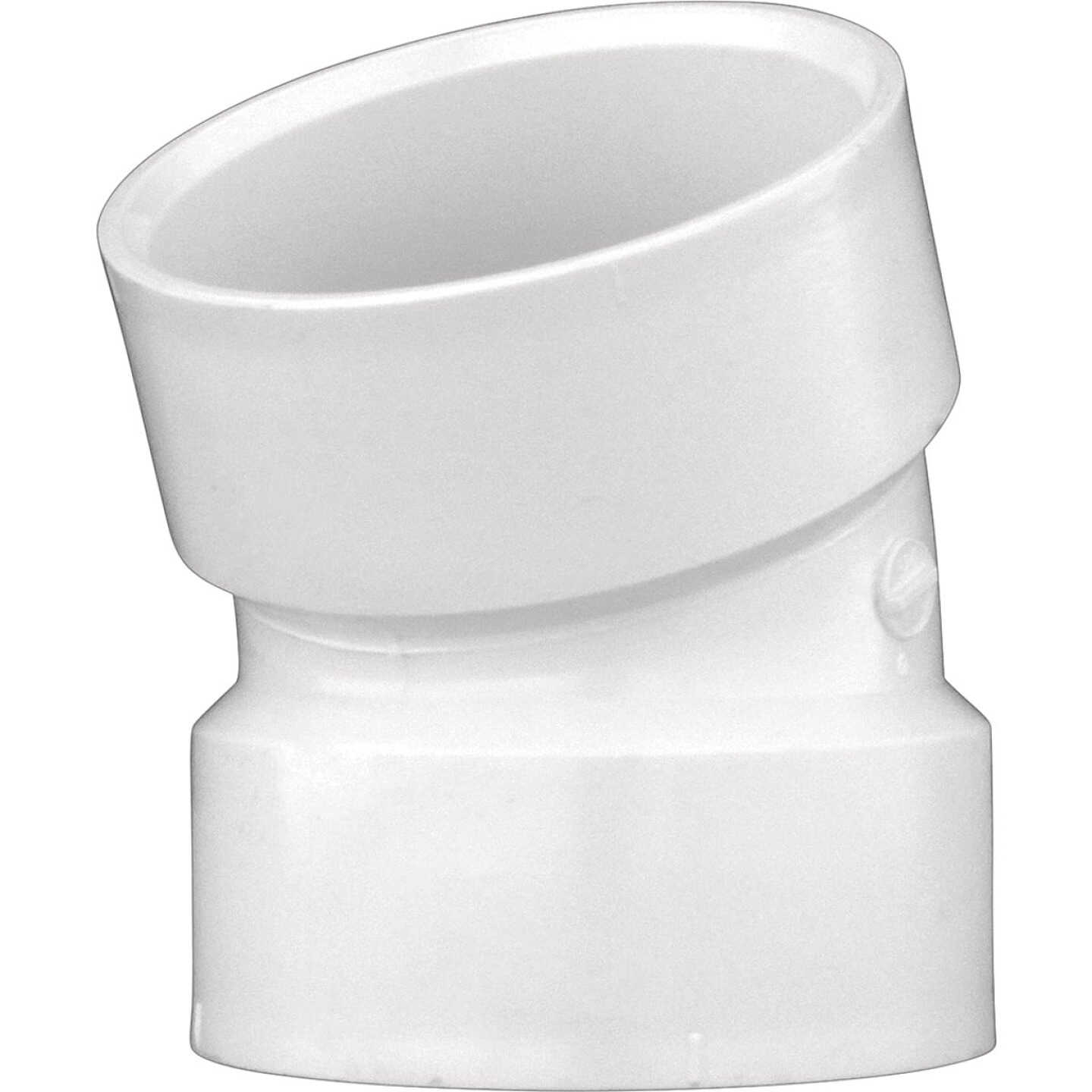 Charlotte Pipe 6 In. Hub x Hub Schedule 40 22-1/2 Deg. DWV PVC Elbow (1/16 Bend) Image 1