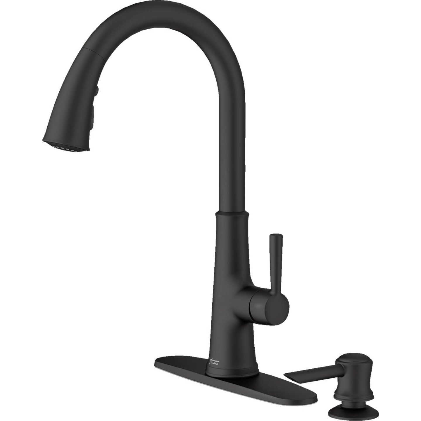 American Standard Maven 1-Handle Lever Pull-Down Kitchen Faucet with Soap Dispenser, Matte Black Image 5