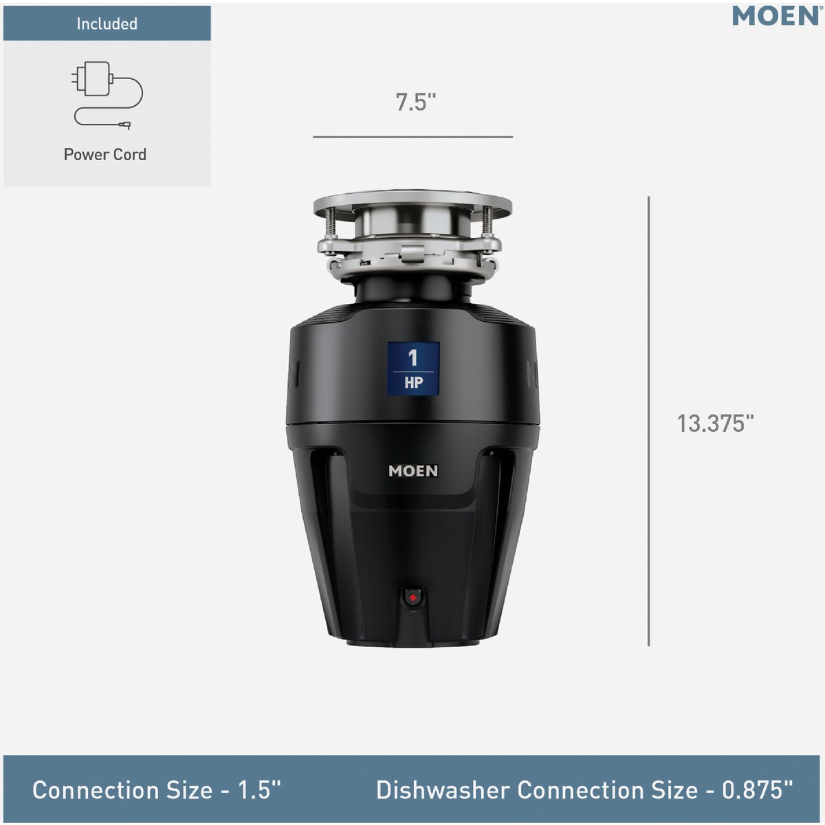 Moen Chef Series 1 HP Garbage Disposal Image 2