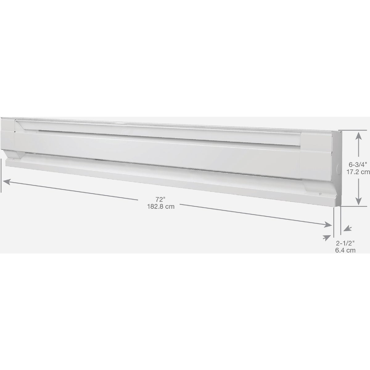 Cadet F Series 6 Ft. 1500W 120V Electric Baseboard Heater, White Image 3