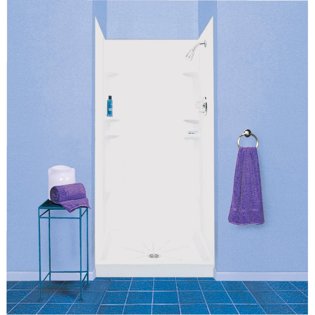 Mustee Durawall 48 In. x 71.5 In. x 42 In. Alcove Shower Wall Set in White (5-Piece) Image 1