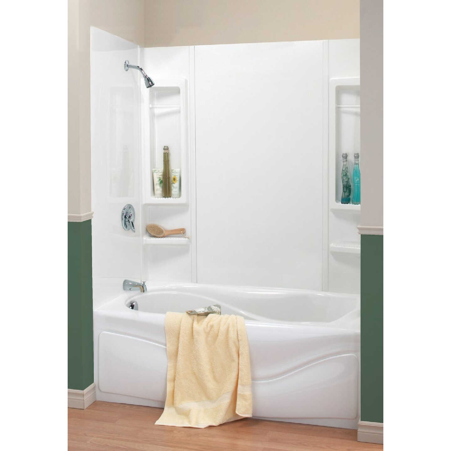 Maax Finesse 61 In. L x 33-1/2 In. W x 59 In. H 5-Piece Glue Up Tub Wall Surround in White Image 2