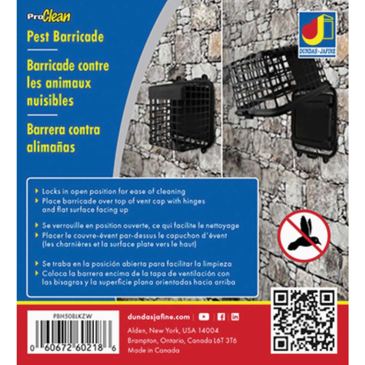 Dundas Jafine ProClean Plastic Pest Barricade Vent Guard, Black Image 1