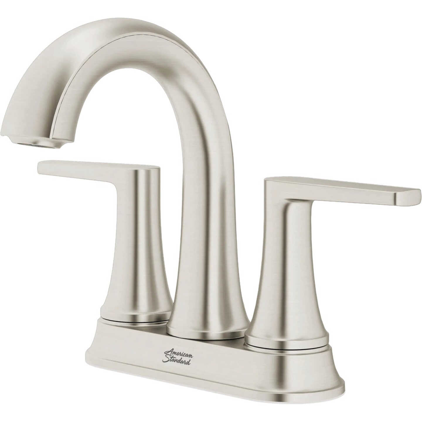 American Standard Becklow Brushed Nickel 2-Handle Lever 4 In. Centerset Hi-Arc Bathroom Faucet with Push Drain Image 7