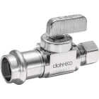 dahl 1/2 In. Female Press x 3/8 In. OD Comp Straight Plated Supply Stop Image 1