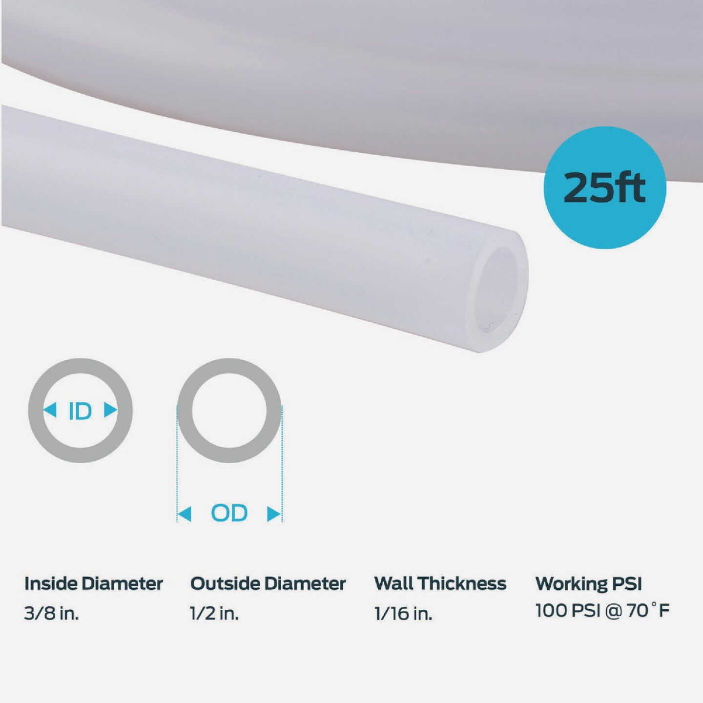EZ-Flo 3/8 In. ID x 1/2 In. OD x 25 Ft. L. Polyethylene Tubing Image 2