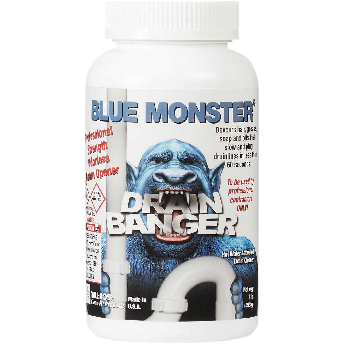 BLUE MONSTER Drain Banger 1 Lb. Flakes Drain Opener & Cleaner Image 2