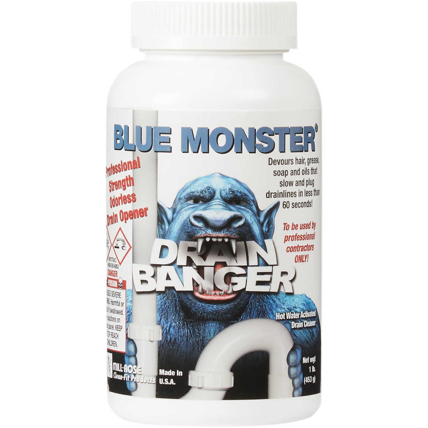 BLUE MONSTER Drain Banger 1 Lb. Flakes Drain Opener & Cleaner Image 2