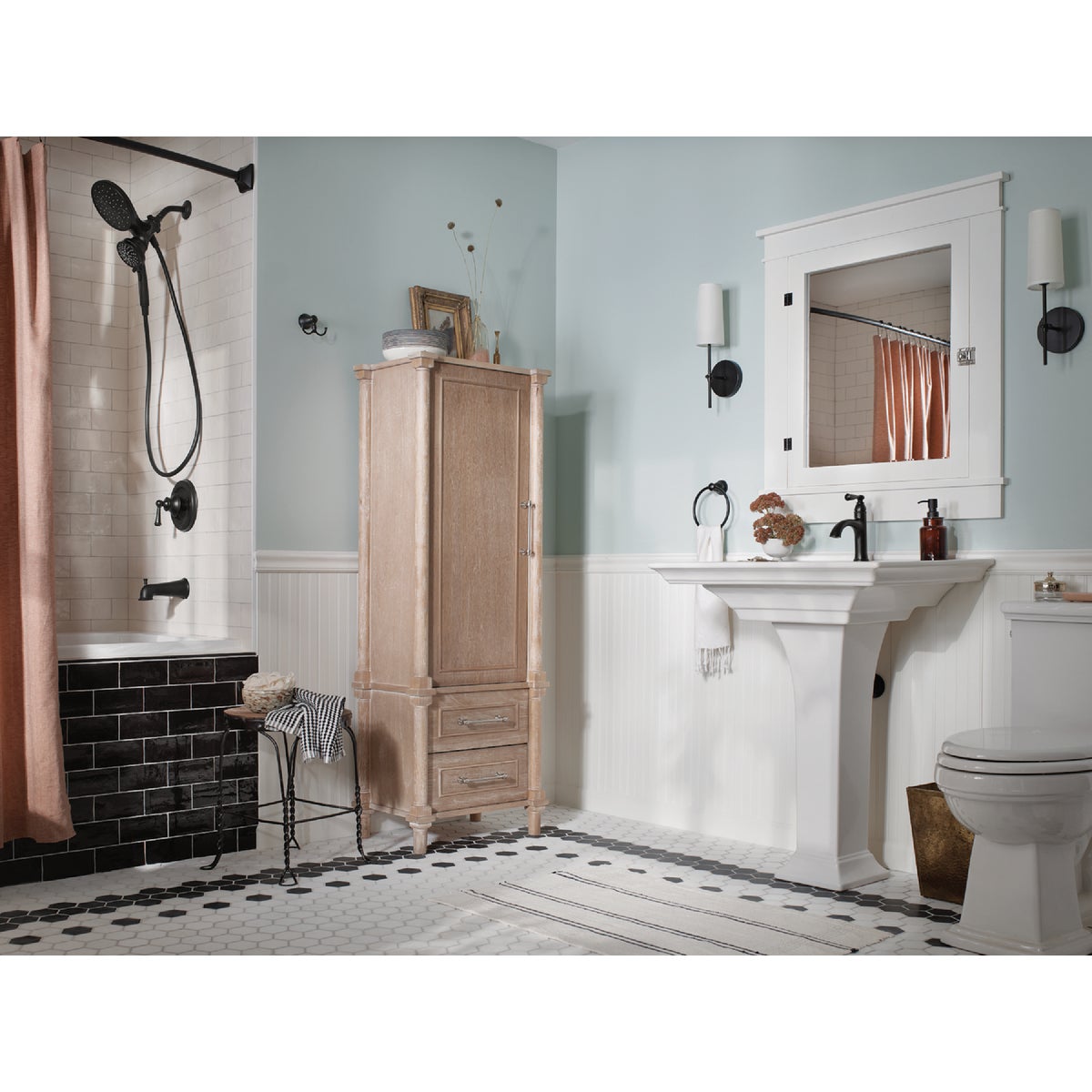 Moen Banbury 1-Handle Lever Centerset Bathroom Faucet, Matte Black Image 4