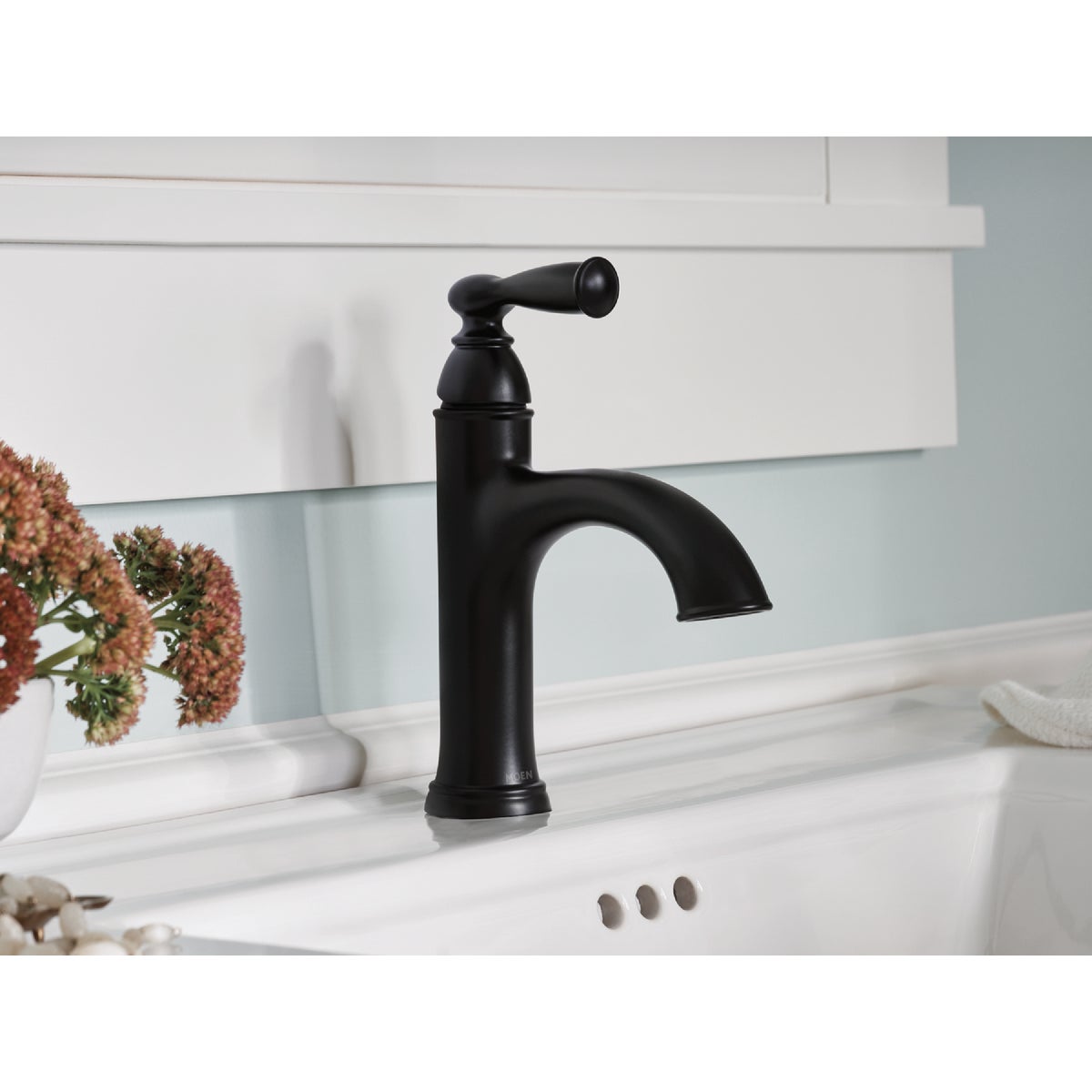 Moen Banbury 1-Handle Lever Centerset Bathroom Faucet, Matte Black Image 2