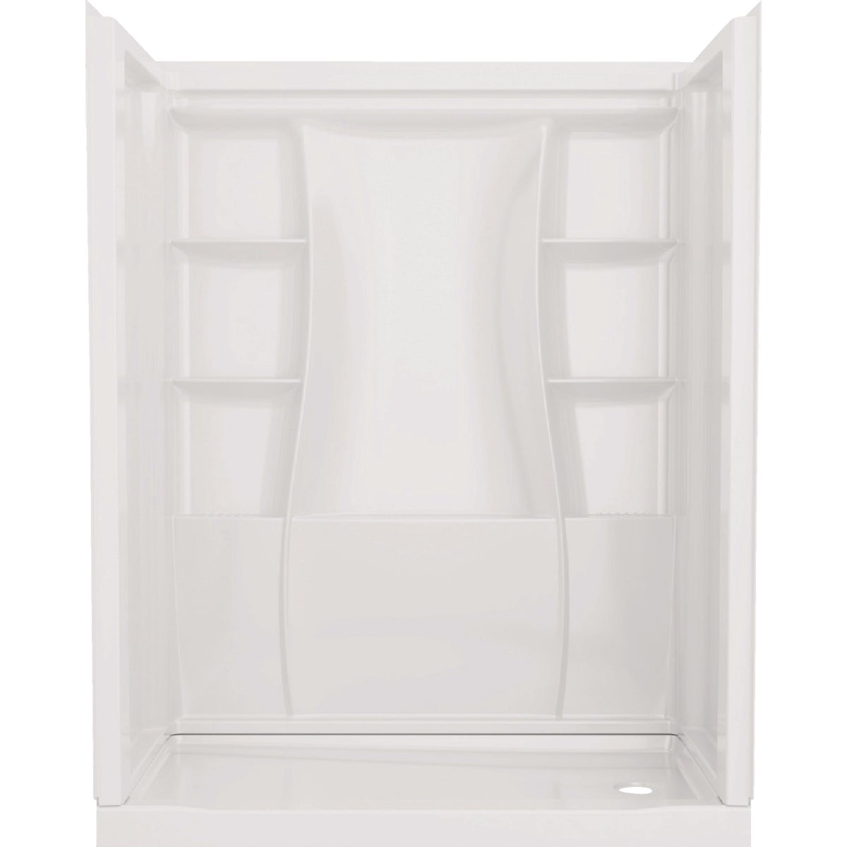 Delta Classic 500 60 In. x 73.25 In. x 32 In. Alcove Shower Wall, White (3-Piece) Image 1