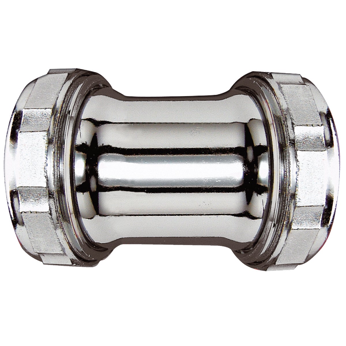 Do it Best 1-1/4 In. Chrome-Plated Brass Straight Coupling