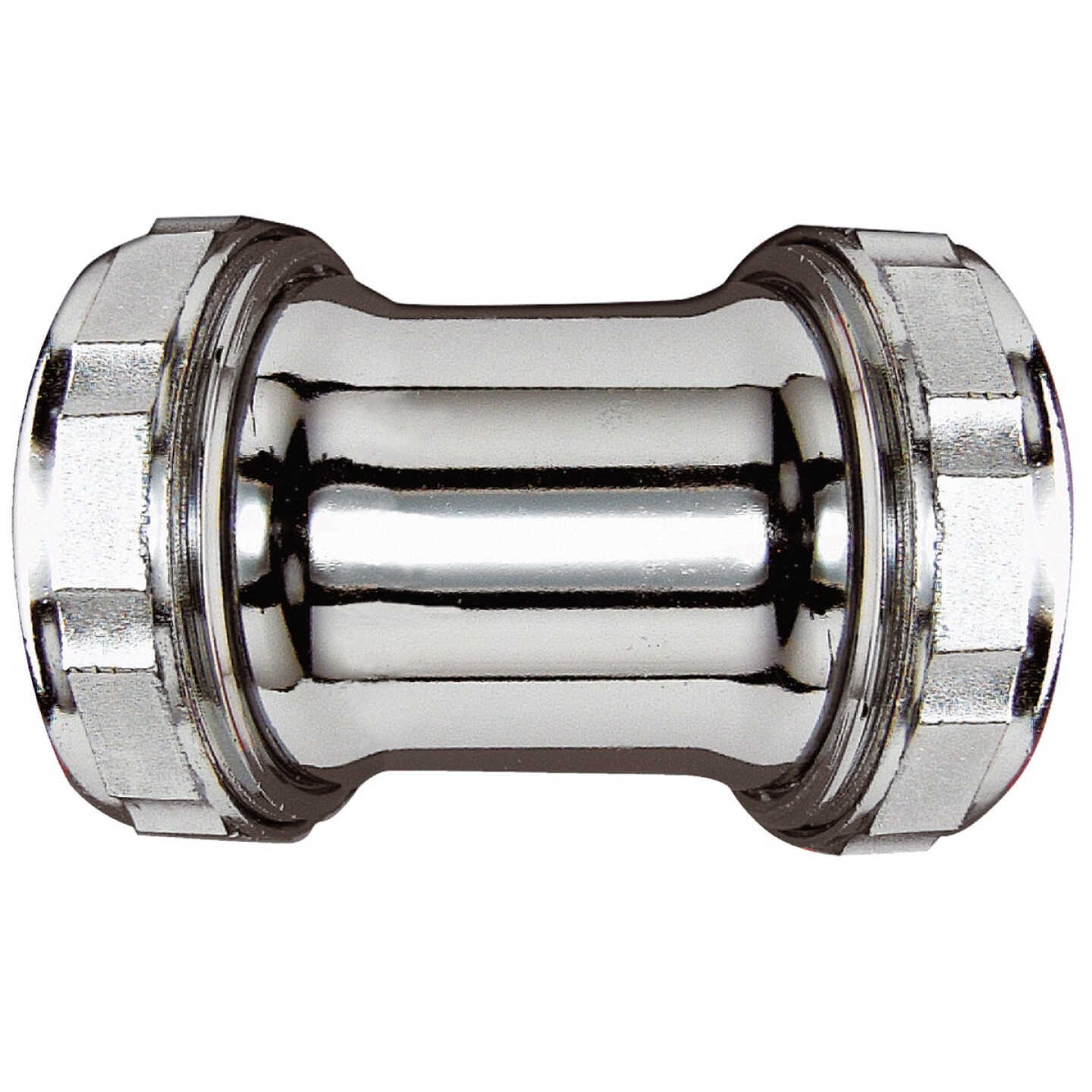 Do it Best 1-1/4 In. Chrome-Plated Brass Straight Coupling Image 1