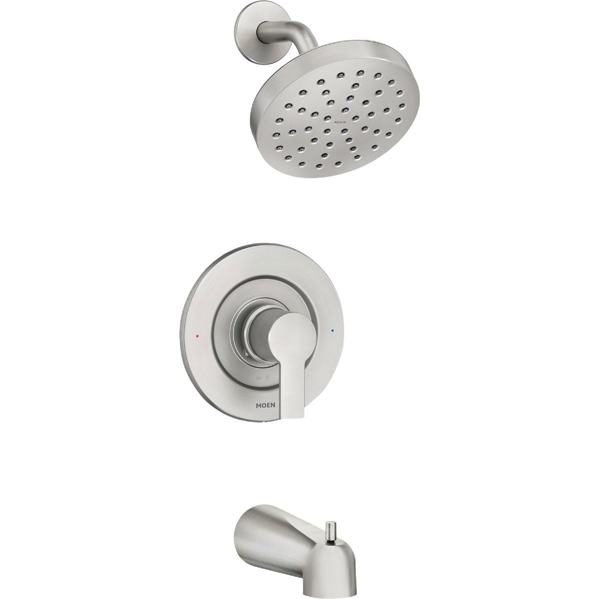 Moen Rinza Posi-Temp 1-Handle Lever Tub & Shower Faucet, Spot Resist Brushed Nickel Image 1