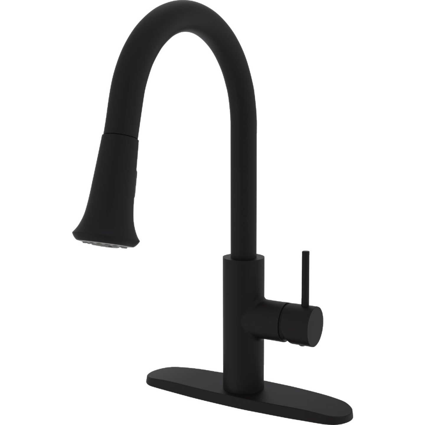 Compass Manufacturing 5134MB Brookfield 1-Handle Matte Black Kitchen Faucet Image 1