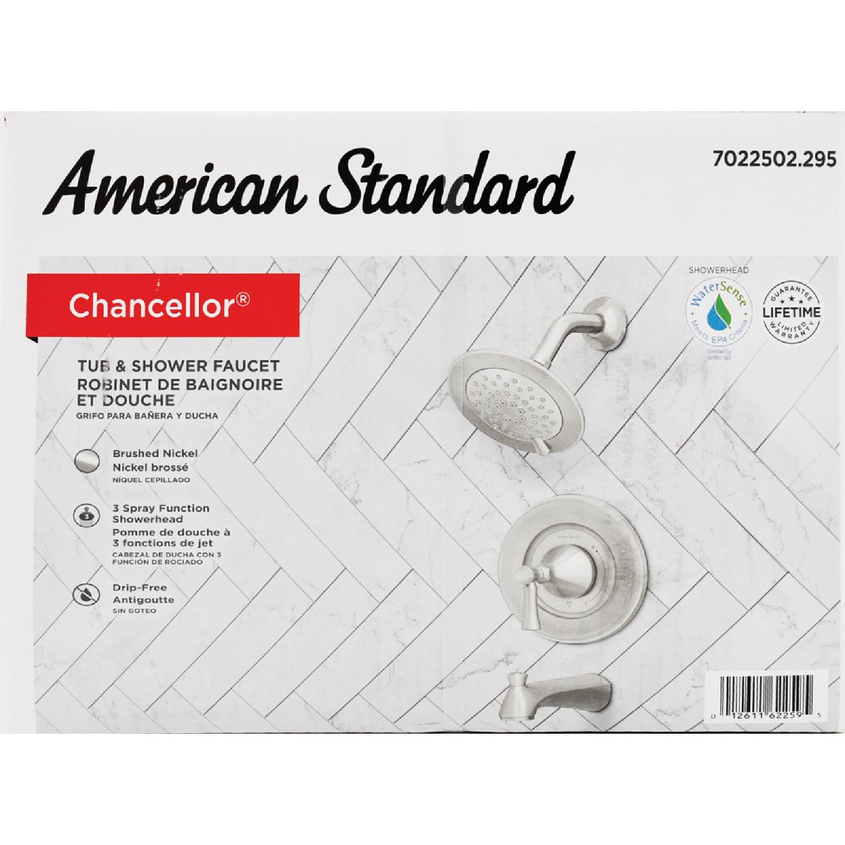 American Standard Chancellor Brushed Nickel Single-Handle Lever Tub & Shower Faucet Image 2