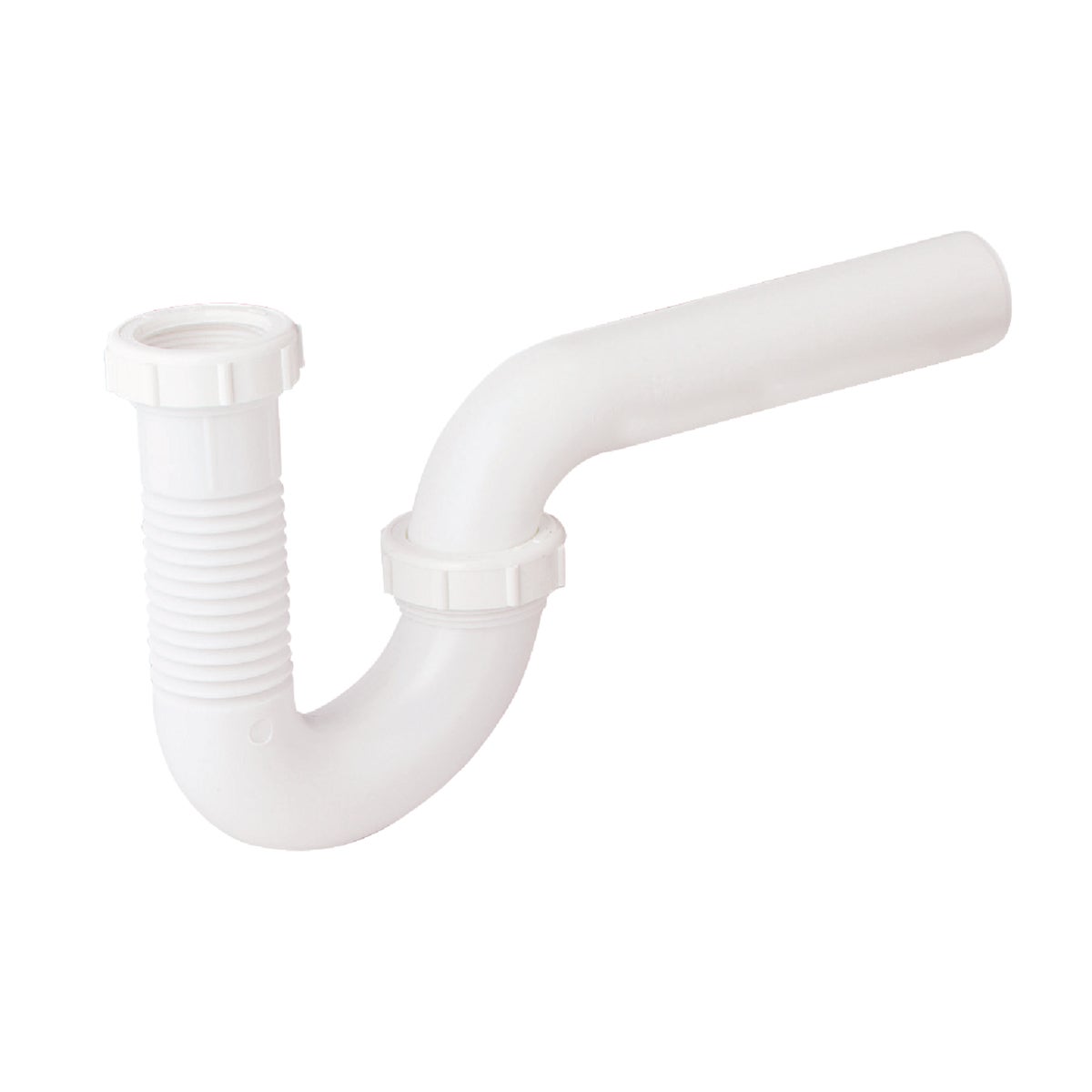 Do it Best 1-1/2 In., 1-1/4 In. White Plastic Flexible P-Trap Image 3