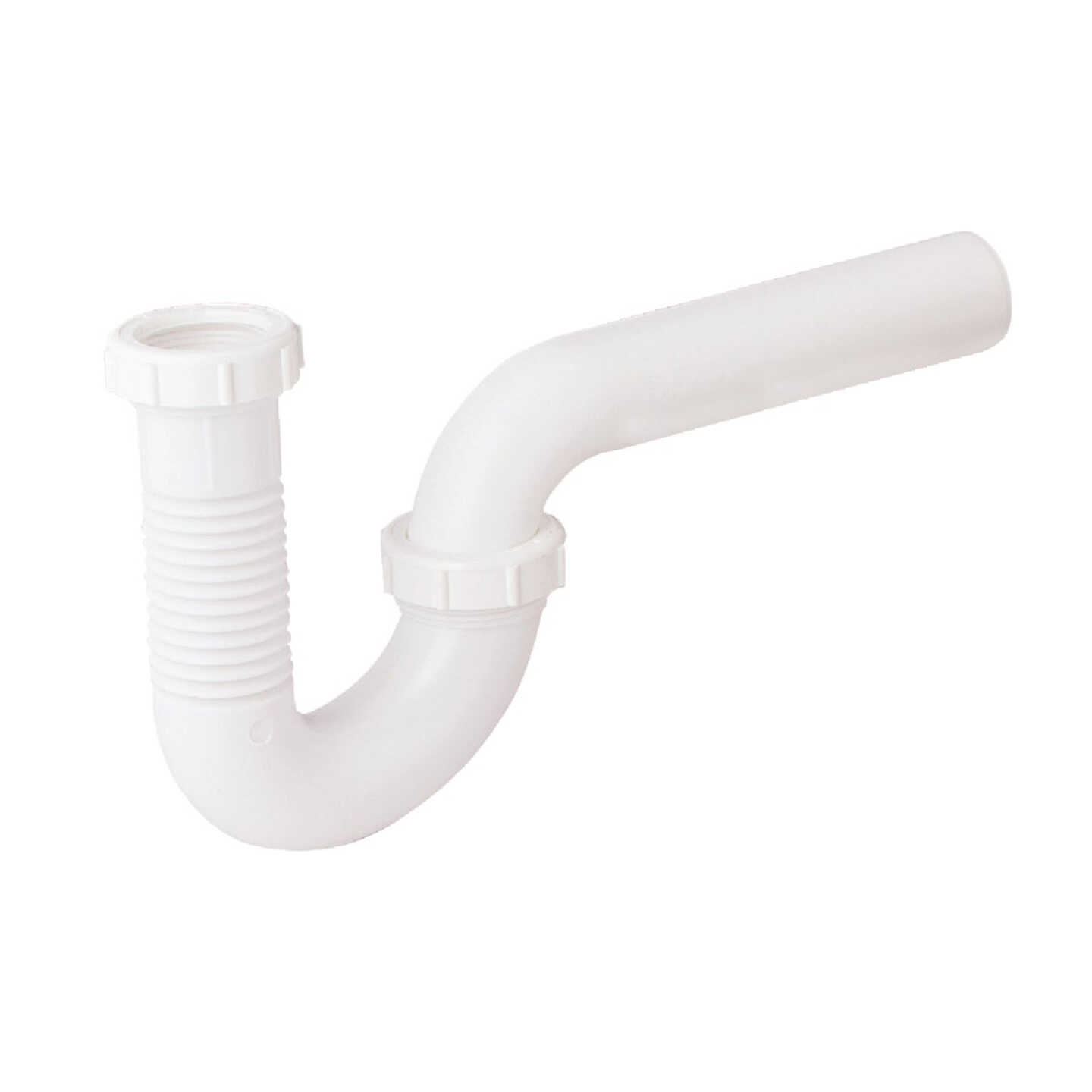 Do it Best 1-1/2 In., 1-1/4 In. White Plastic Flexible P-Trap Image 3