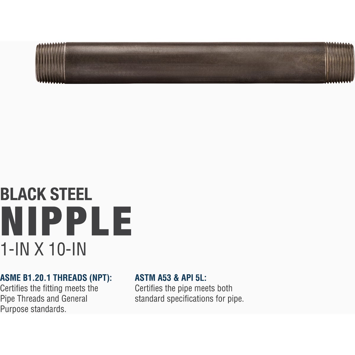 Southland 1 In. x 10 In. Black Steel Schedule 40 Nipple Image 5