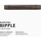 Southland 1 In. x 10 In. Black Steel Schedule 40 Nipple Image 5