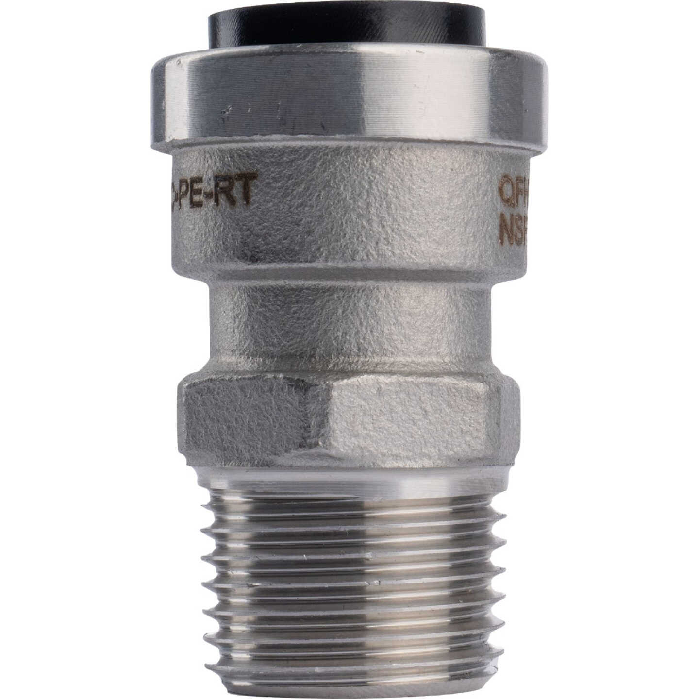 QuickFitting 1/2 In. Push-to-Connect x 1/2 In. MNPT Stainless Steel Straight Male Adapter Image 1