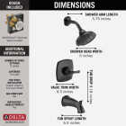 Delta Sandover Monitor 14 Series Matte Black Tub and Shower Faucet Image 2