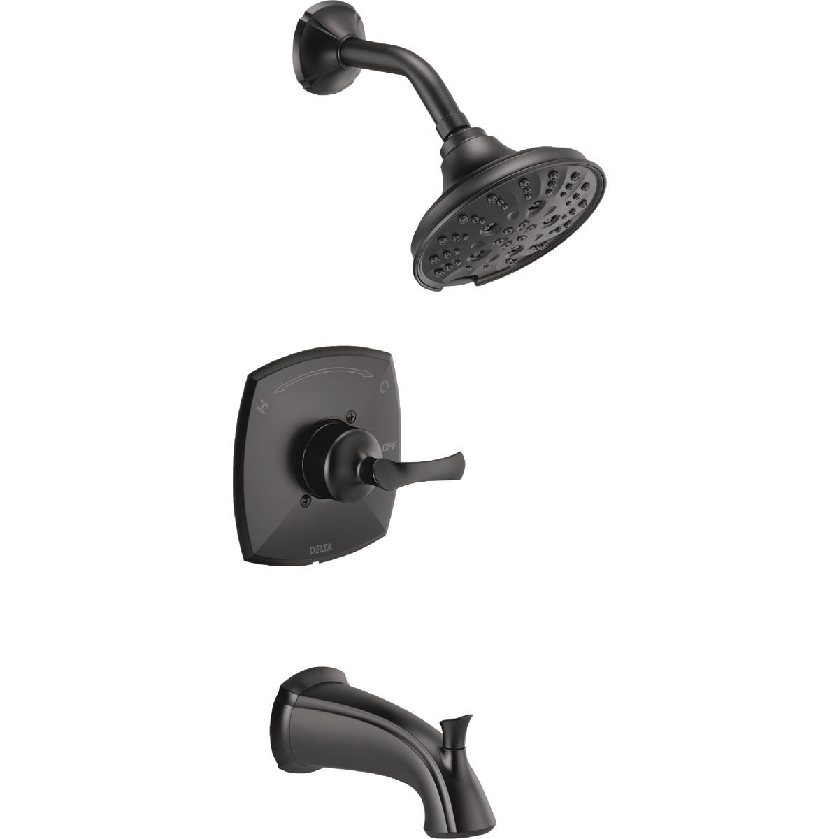 Delta Sandover Monitor 14 Series Matte Black Tub and Shower Faucet